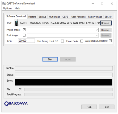 QPST Tool (Qualcomm Product Support Tools) for Windows